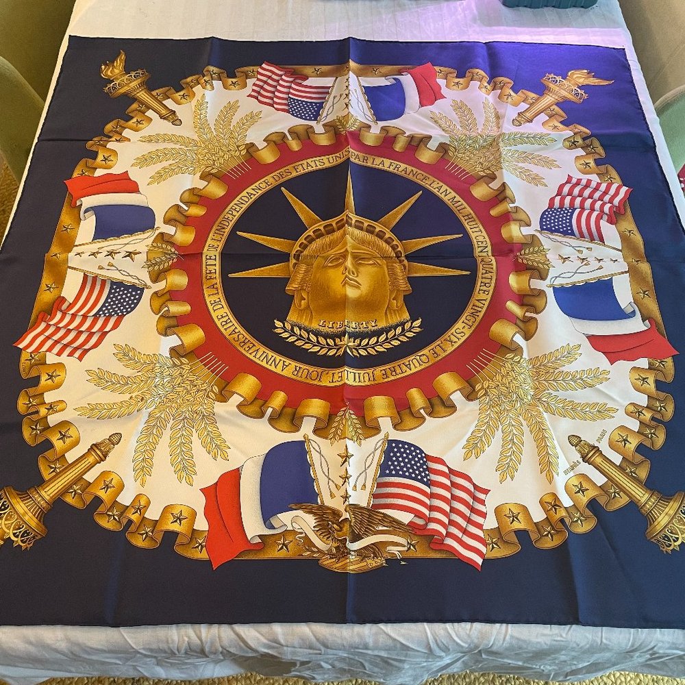 Vintage Hermes Scarf Carré Liberty 1986 By Joachim Metz